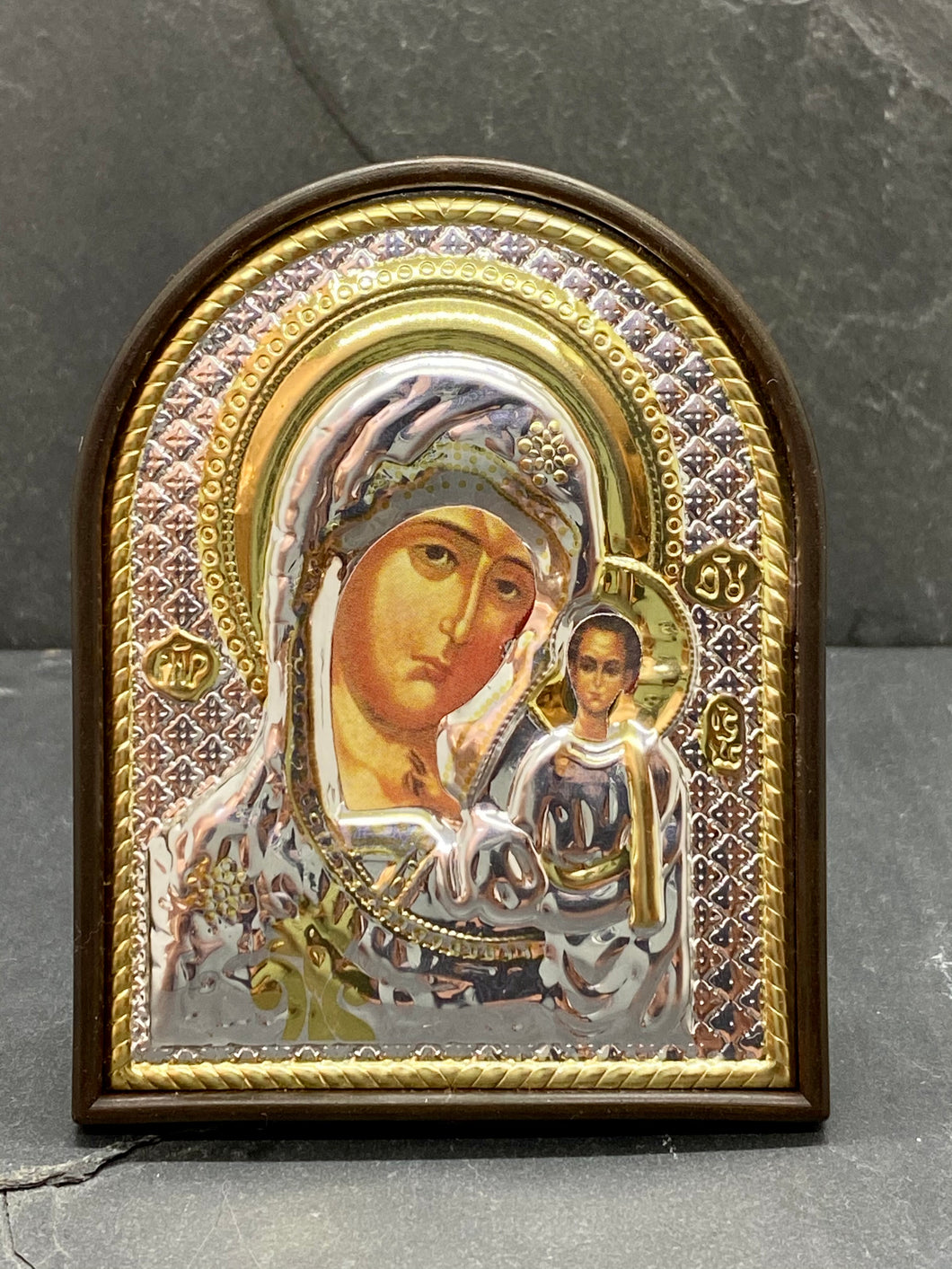 Holy Icon with Silver and Gold Accents on Acrylic Stand HI10
