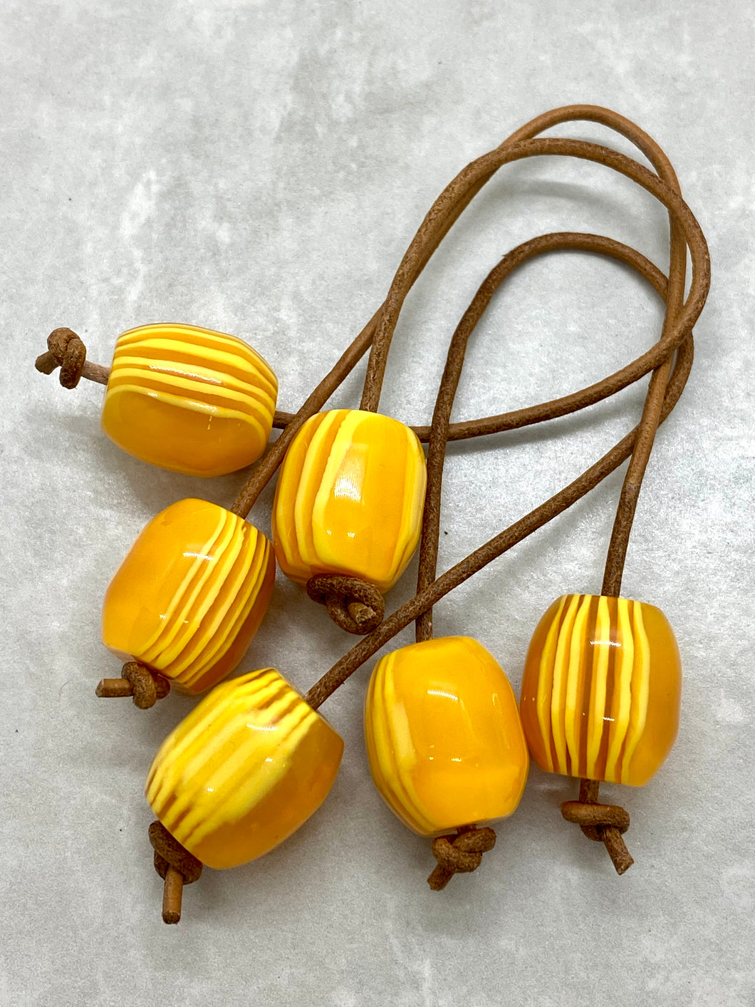 Yellow and White with Suede Cord Begleri B7