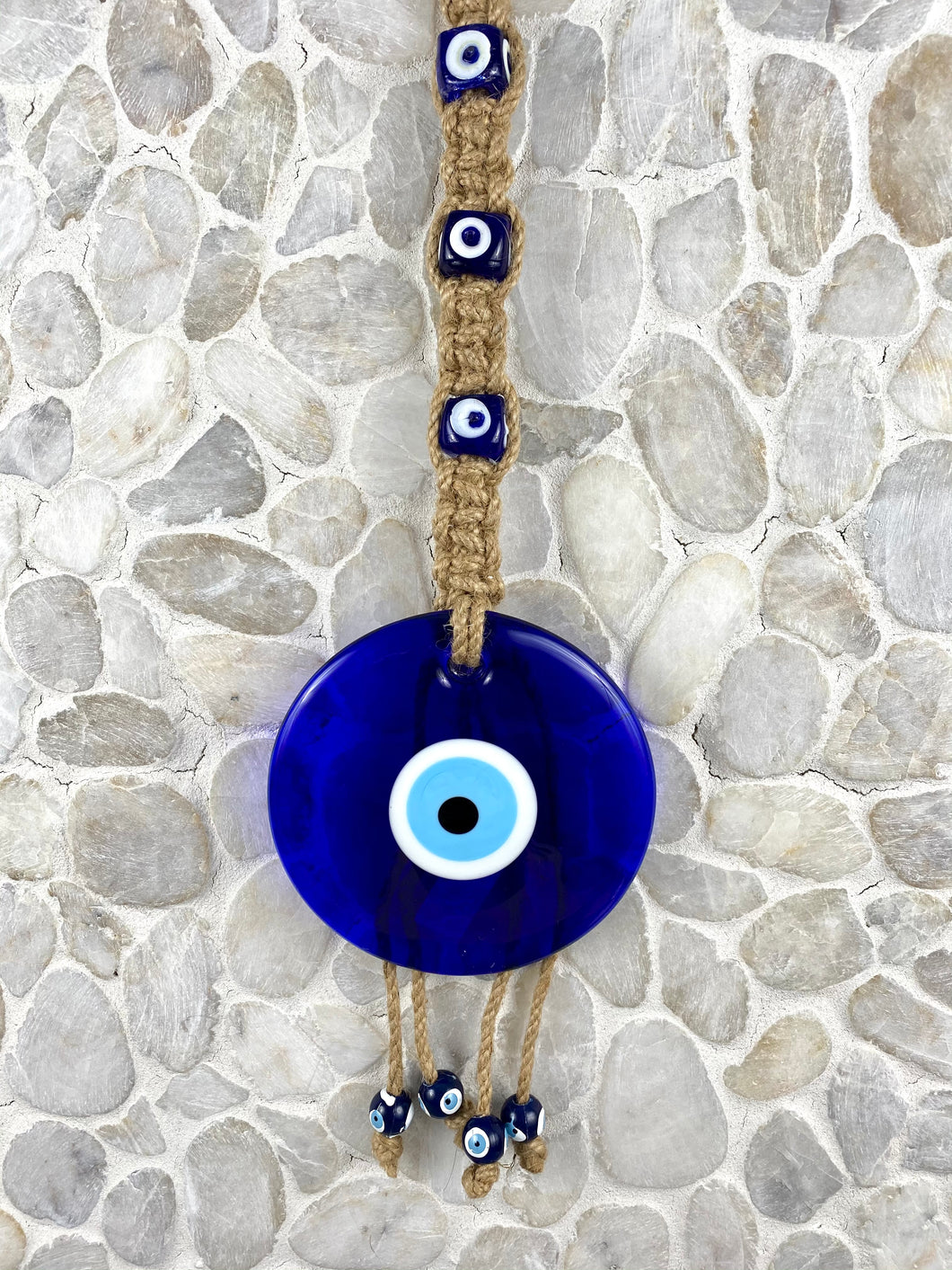 Hand Made Glass Evil Eye Mati Macrame M11