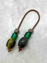 Load image into Gallery viewer, Green Black Beaded with Suede Cord Begleri B9
