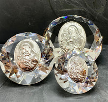 Load image into Gallery viewer, Clear Glass Diamond Cut  Icon with 925* Silver Panagia DI1
