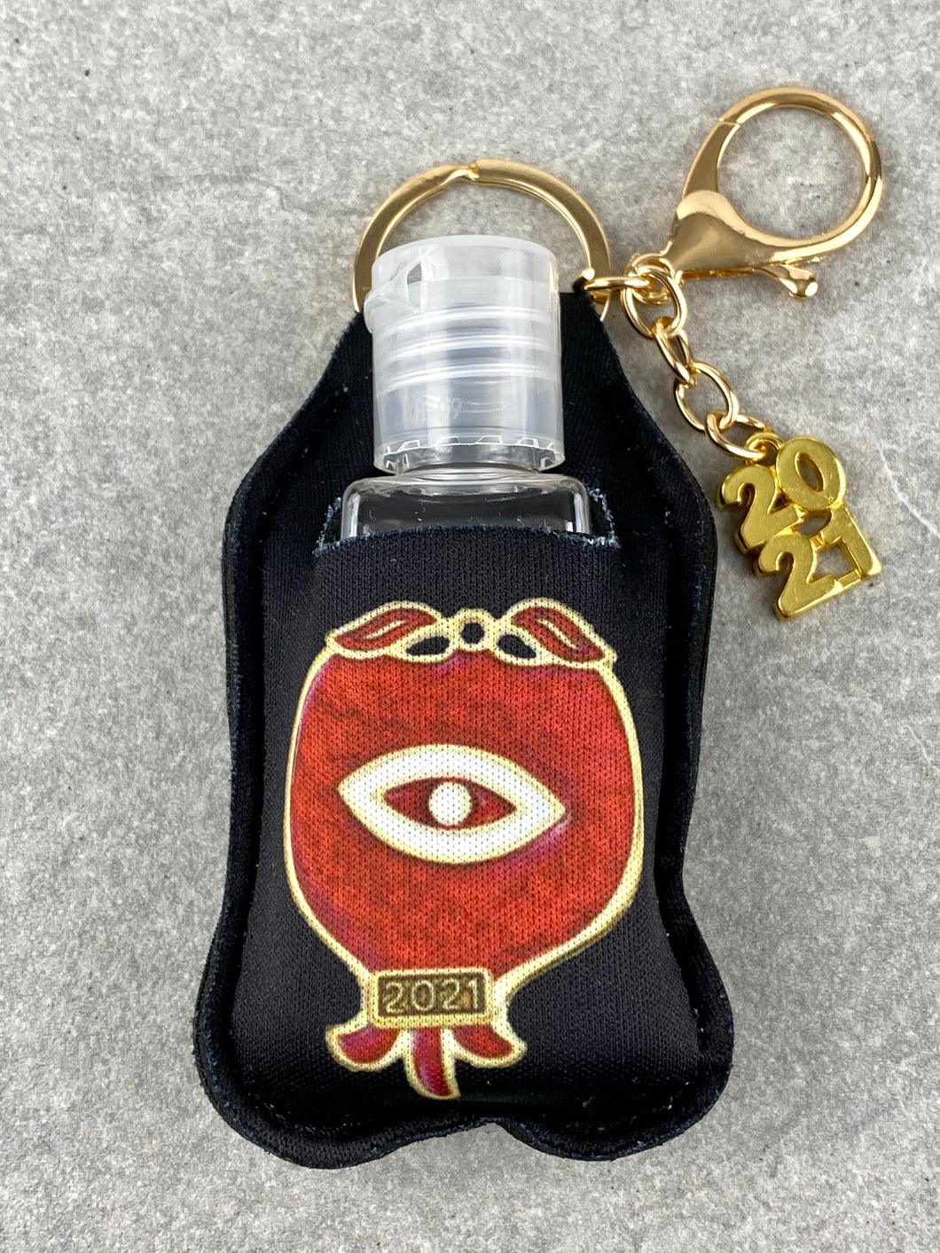 Hand Sanitizer Pouch Keychain with Pomegranate Print HS4