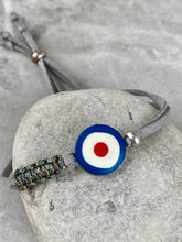 Load image into Gallery viewer, Adjustable Evil Eye Bracelet on Suede Strap with Beads EE7
