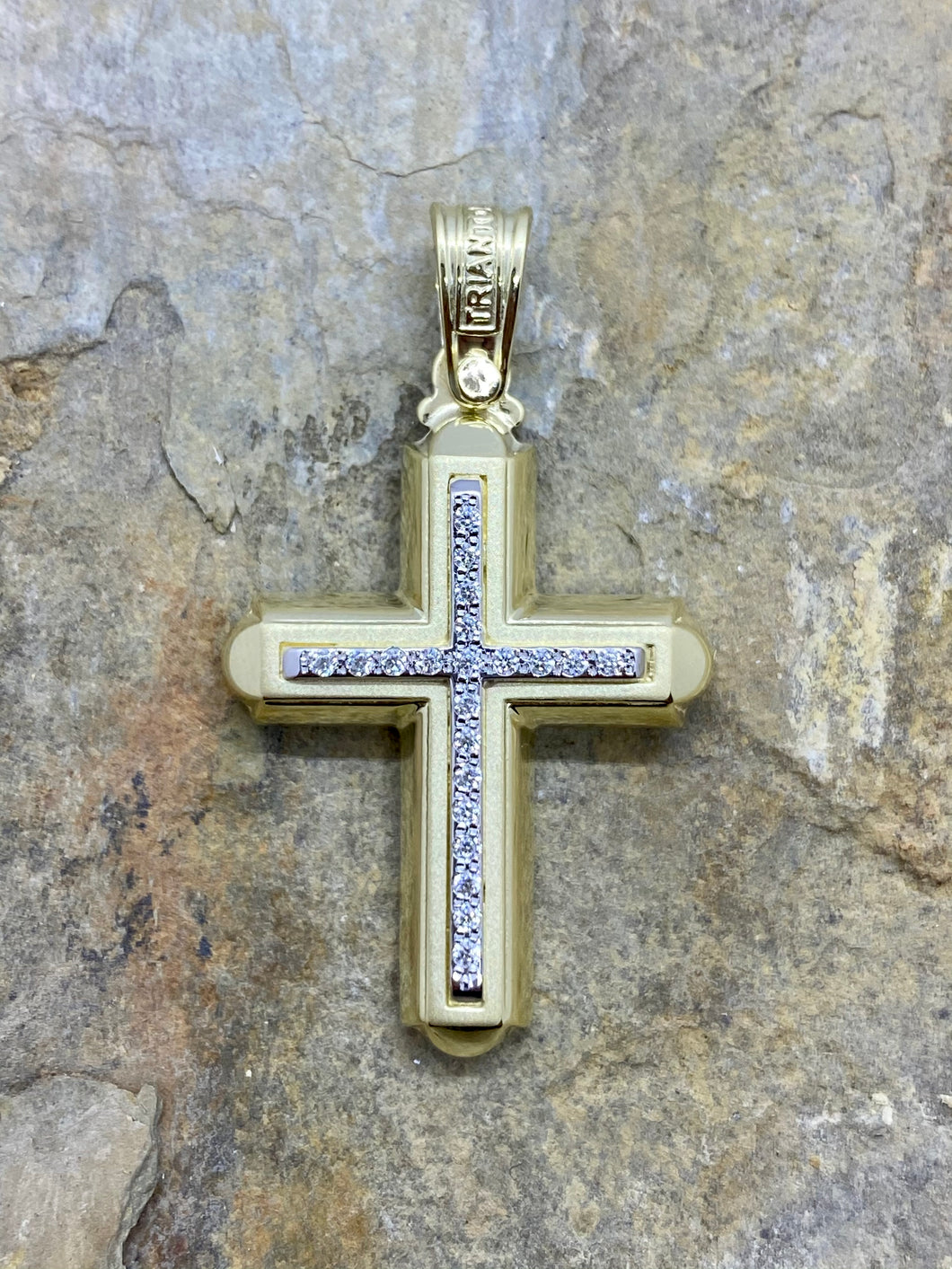 Triantos 14k Yellow Gold Cross with Diamonds 81