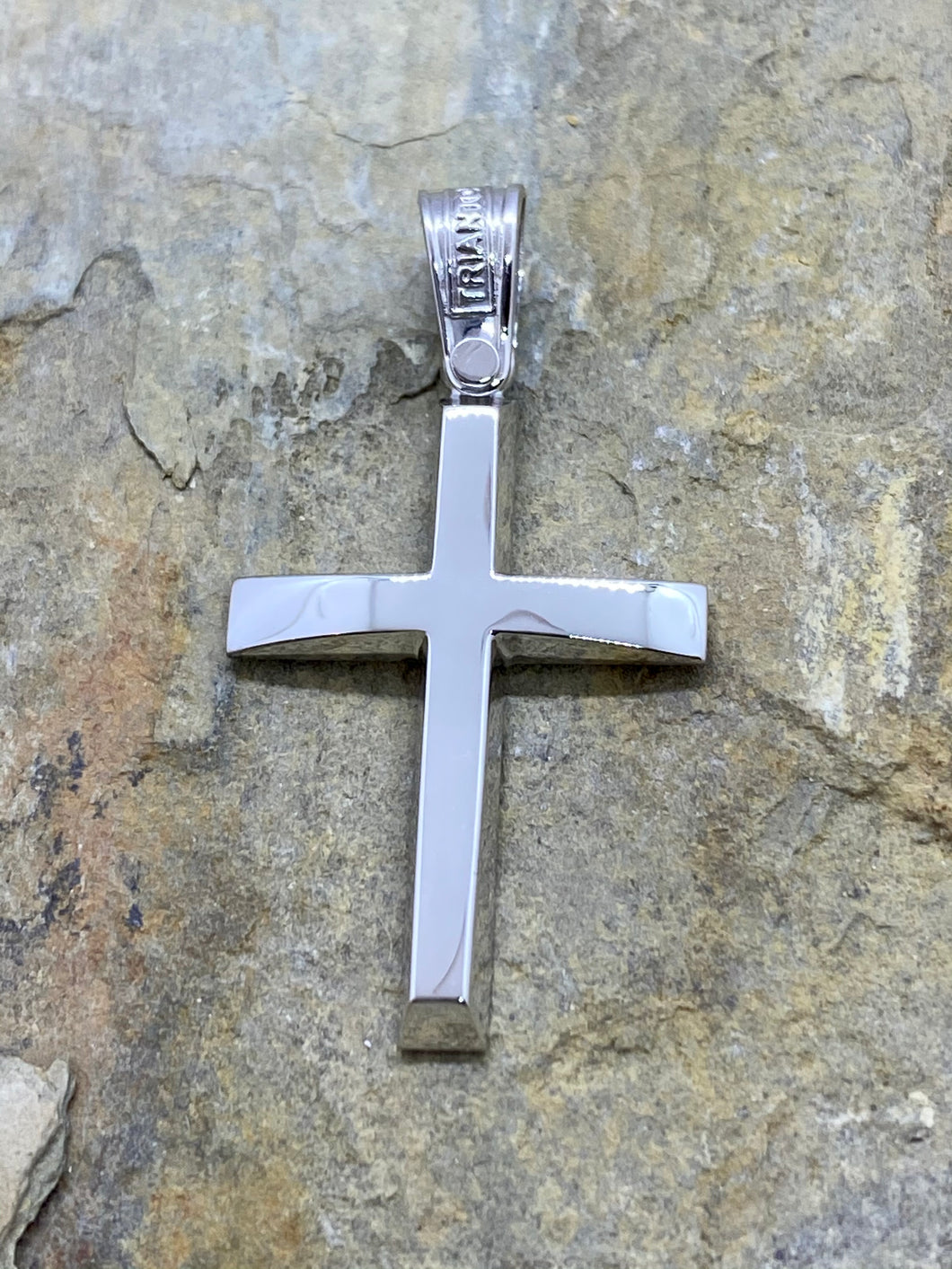 Triantos 14k Polished White Gold Cross 78