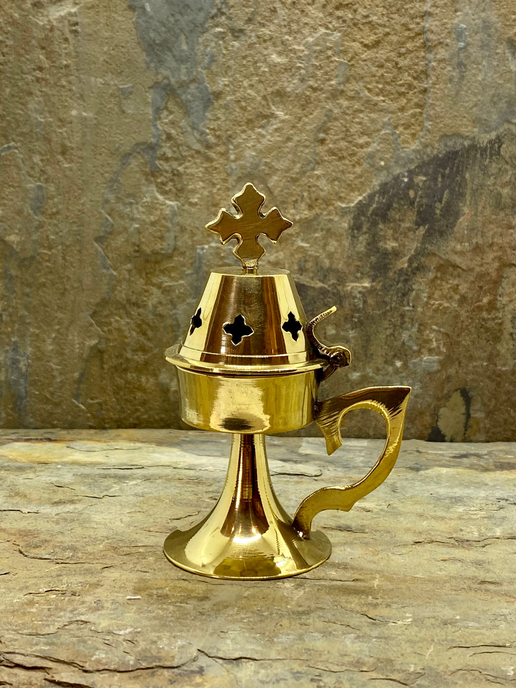 Polished Brass Themioto Incense Burner 9957B