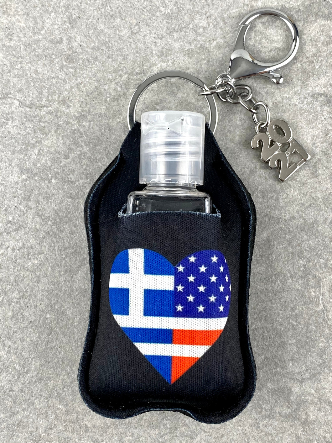 Hand Sanitizer Pouch Keychain Greek American 10 HS2