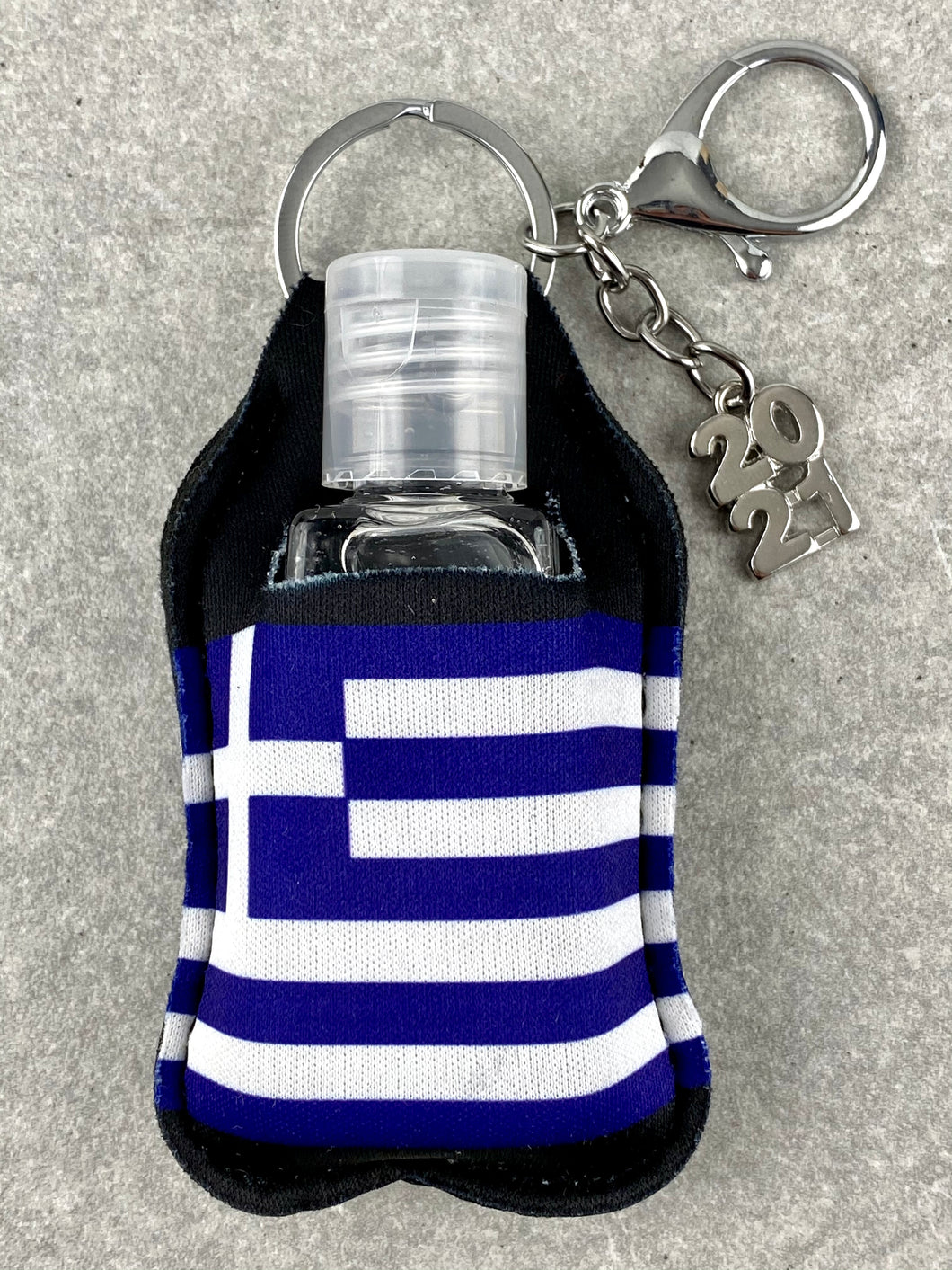 Hand Sanitizer Pouch Keychain with Greece Flag HS7