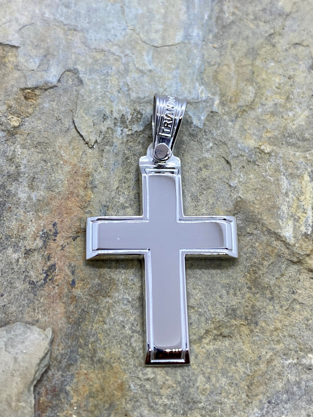 Triantos 14k White Gold Polished Cross 54