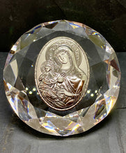 Load image into Gallery viewer, Clear Glass Diamond Cut  Icon with 925* Silver Panagia DI1
