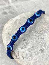 Load image into Gallery viewer, Braided Macrame Adjustable Bracelet with Evil Eye Beads EE10
