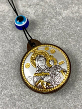 Load image into Gallery viewer, 925* Silver Double Sided Ag. Christoforos and Panagia Hanging Car Charm RK6
