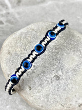 Load image into Gallery viewer, Braided Macrame Adjustable Bracelet with Evil Eye Beads EE10
