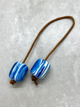 Load image into Gallery viewer, Blue and White Beads with Suede Cord Begleri B6
