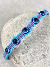 Load image into Gallery viewer, Braided Macrame Adjustable Bracelet with Evil Eye Beads EE10
