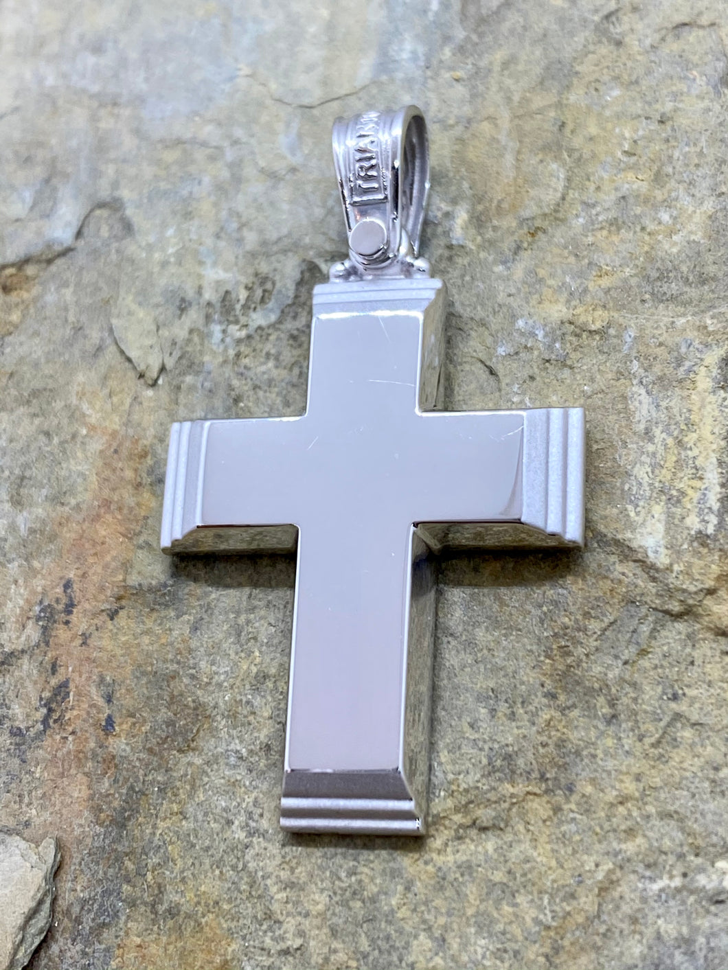 Triantos 14k White Gold Cross 77