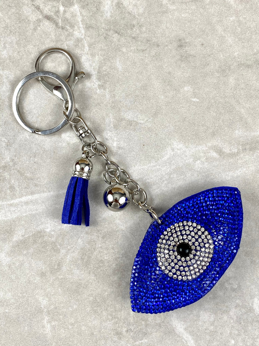 Sequence Evil Eye with Tassel Keychain and Lobster Clasp EK1