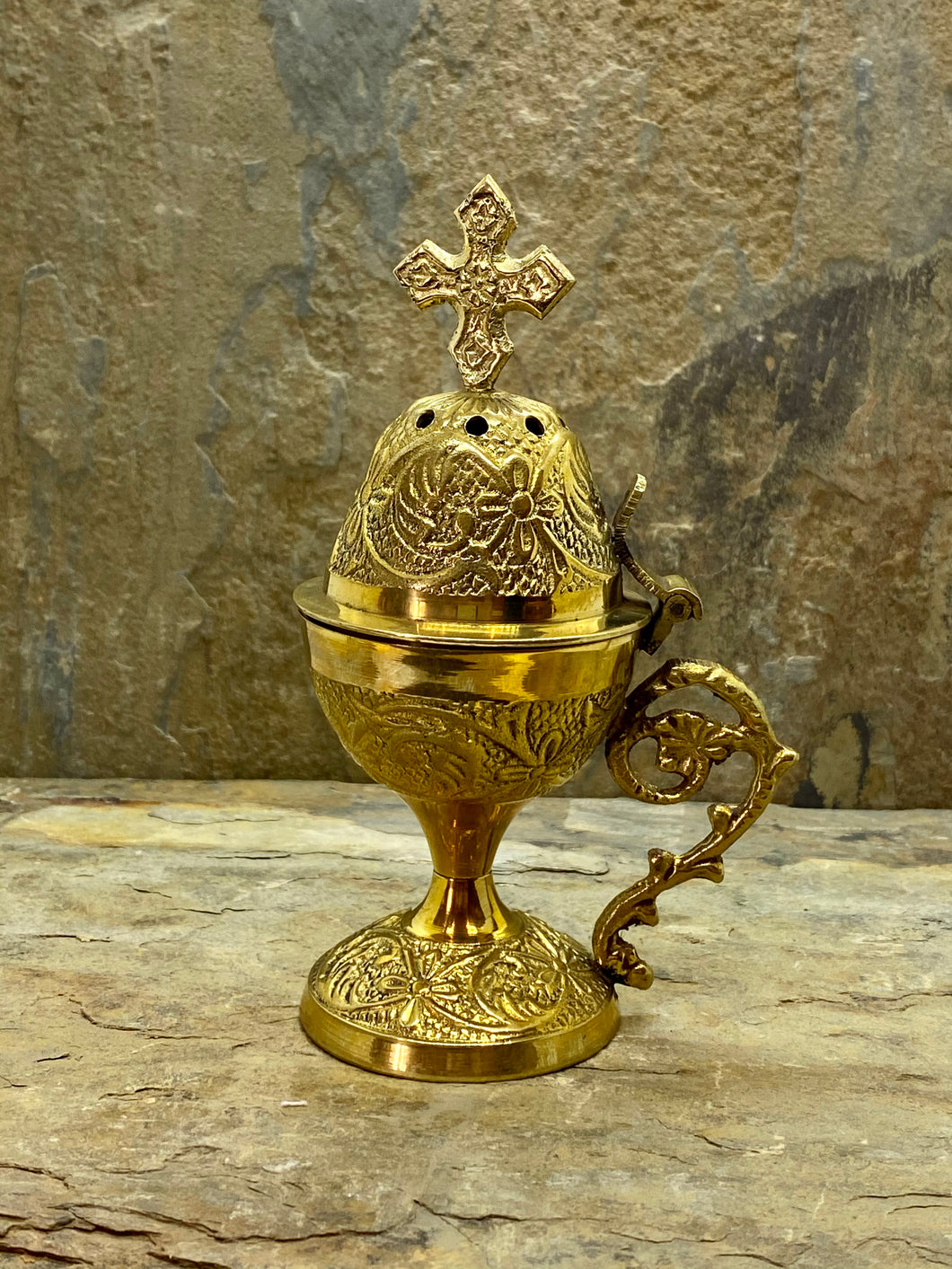 Fine Detailed Brass Themioto Incense Burner 8638B