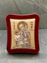 Load image into Gallery viewer, Silver Ag. Stelianos The Baby Protector Icon on Cherry Wood SI72
