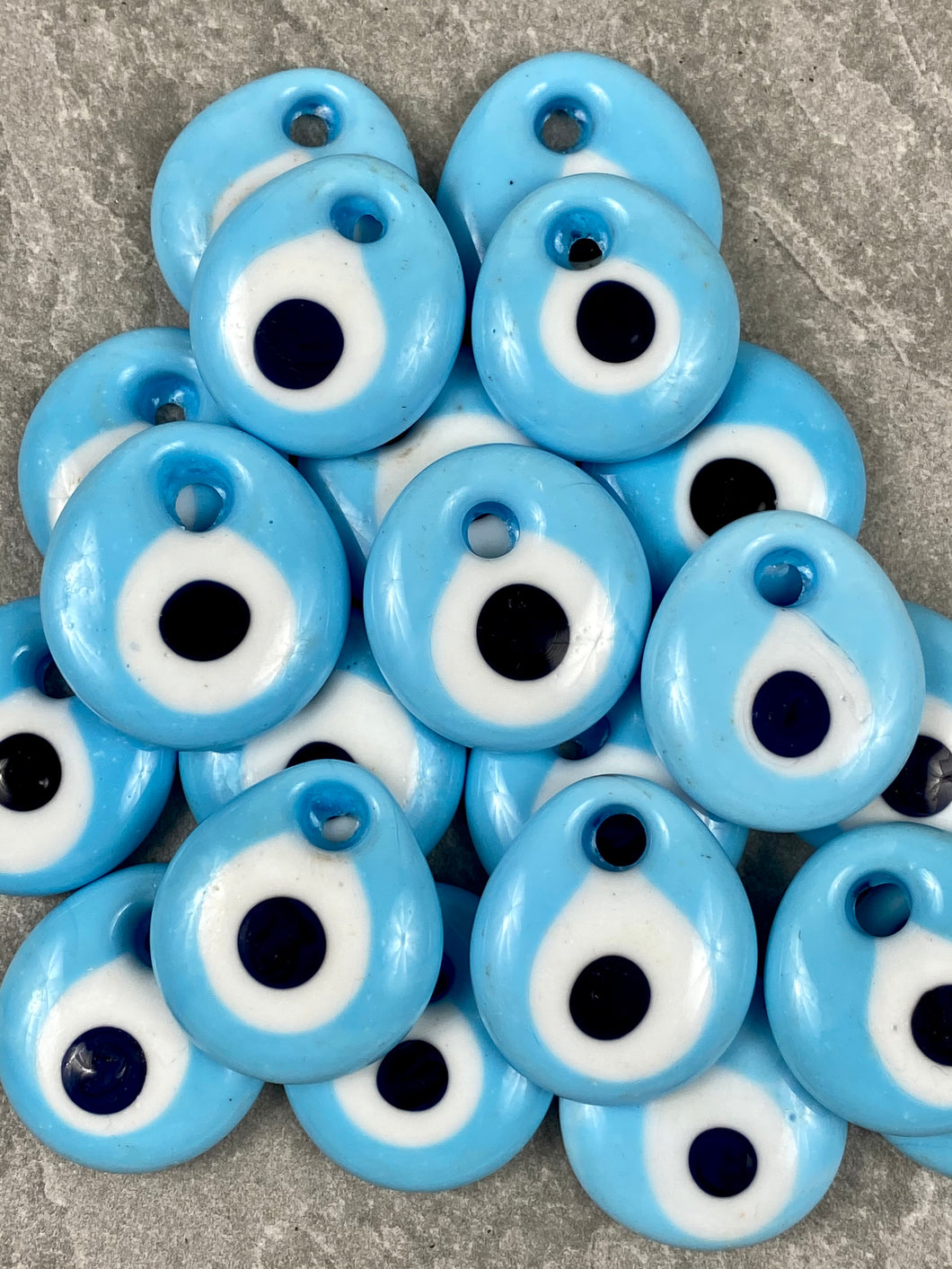 Hand Painted Ceramic Baby Blue Evil Eye  EYB1