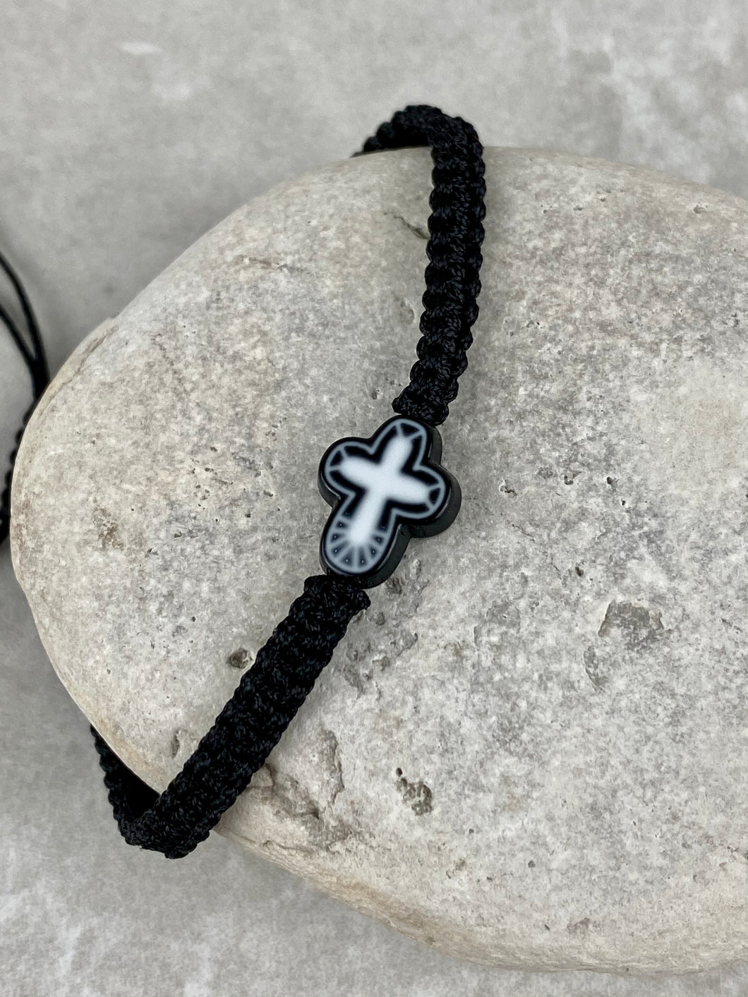 Adjustable Macrame Bracelet with Cross LB2