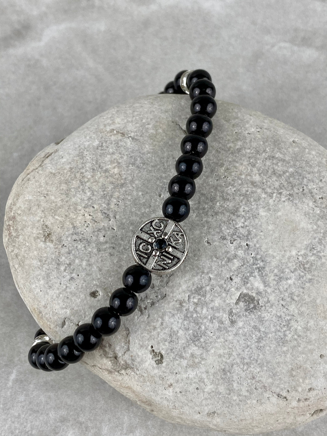 Black Onyx Stone with Konstantinata Stretch Bracelet LB1