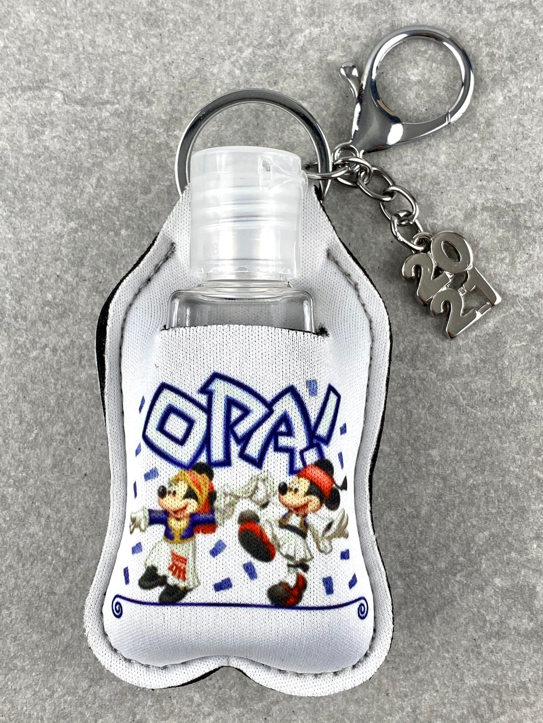 Hand Sanitizer Pouch Greek Mickey and Minnie Keychain HS1