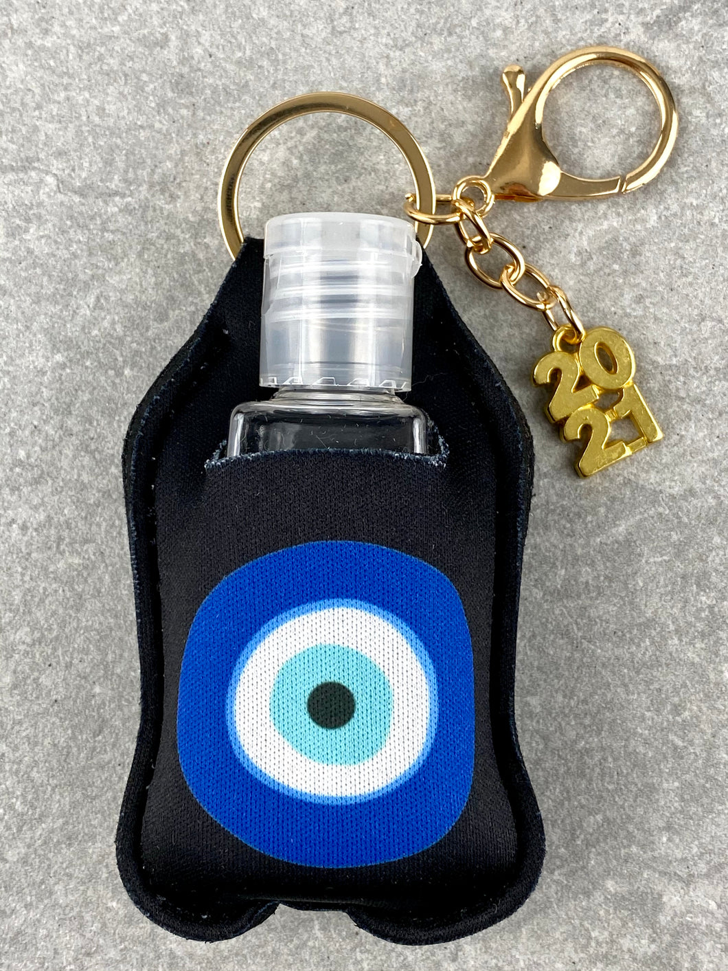 Hand Sanitizer Pouch Keychain with Large Evil Eye HS10