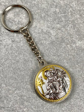 Load image into Gallery viewer, 925* Silver Double Sided Ag. Christoforos and Panagia Keychain RK8
