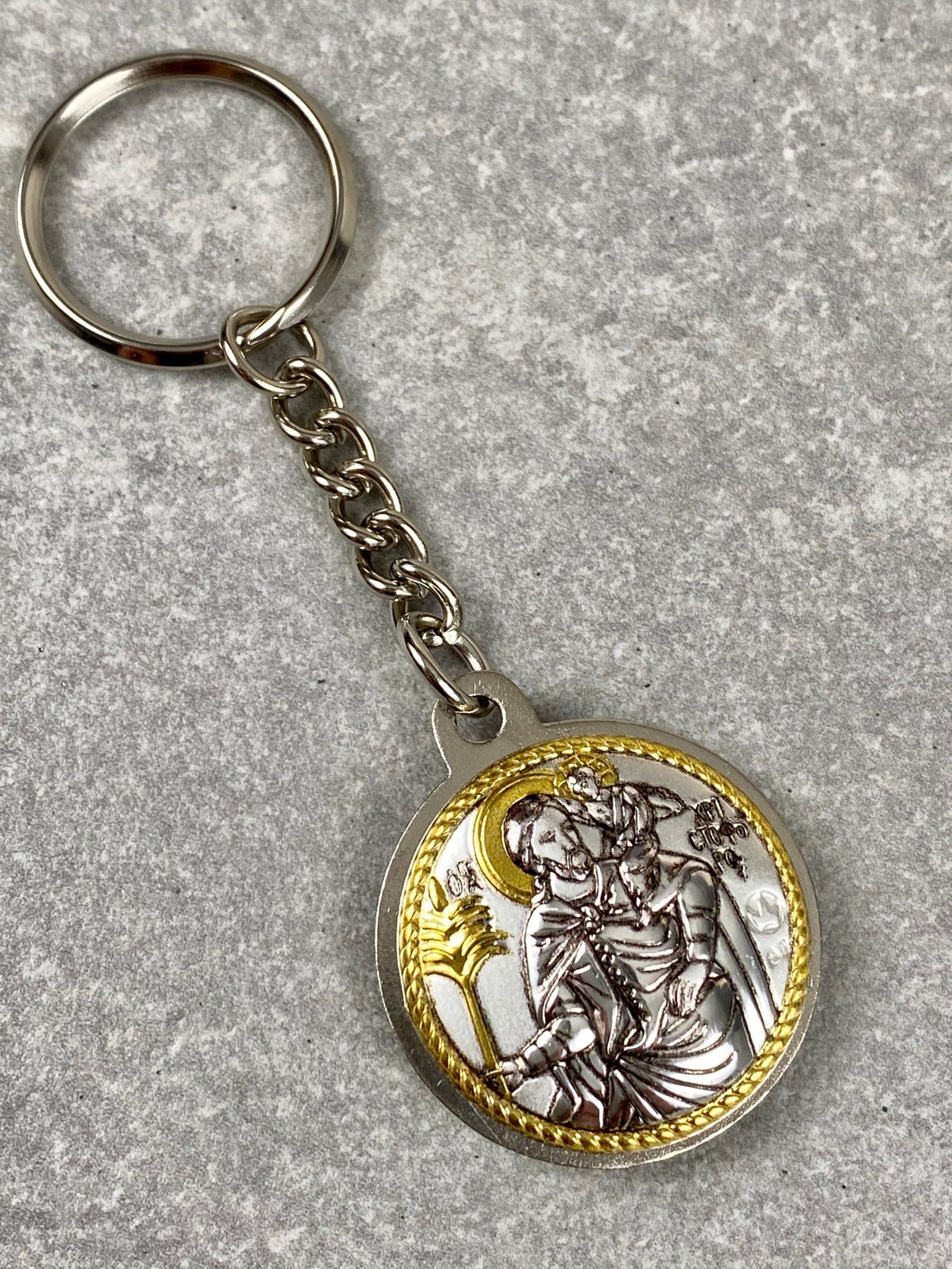 925* Silver Double Sided Ag. Christoforos and Panagia Keychain RK8
