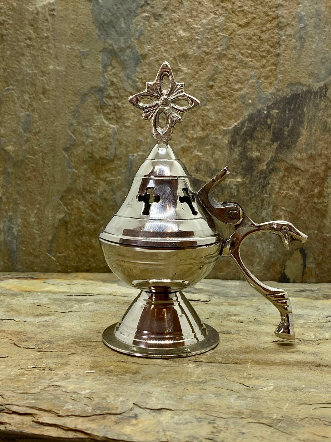 Polished Nickel Plated Themioto Incense Burner 9902N