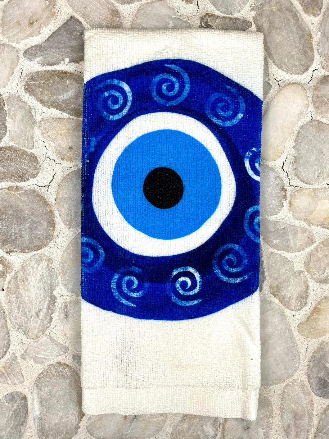Cotton Towel with Large Evil Eye Print HT6
